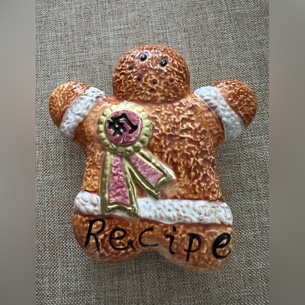Ceramic Gingerbread Ornament with Clothespin Back “#1 Recipe”